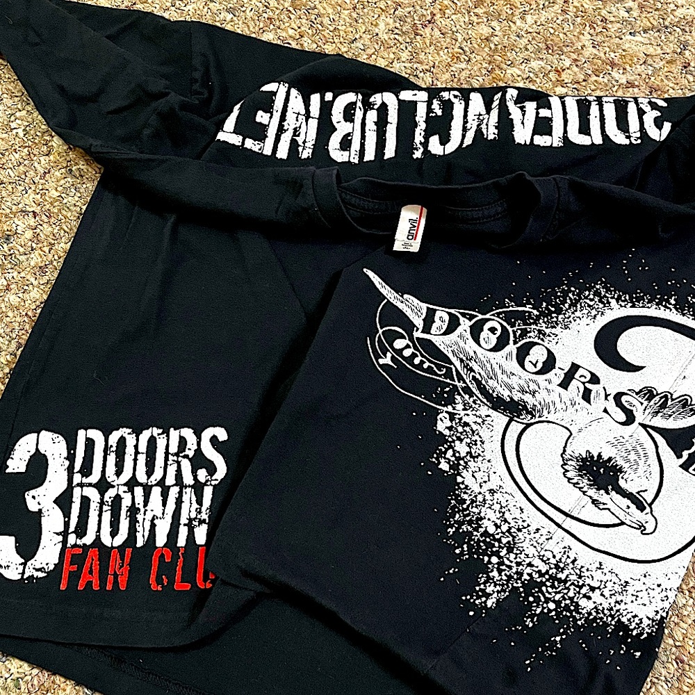 🎸 '01 Three Doors Down Band 3DDFANCLUB.NET 3 Doors Down VINTAGE Triple Graphic T